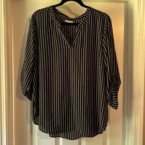 Maurice’s black and white striped blouse